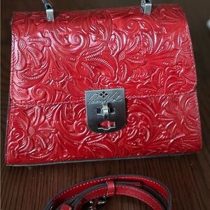 Patricia Nash Red Embossed Satchel